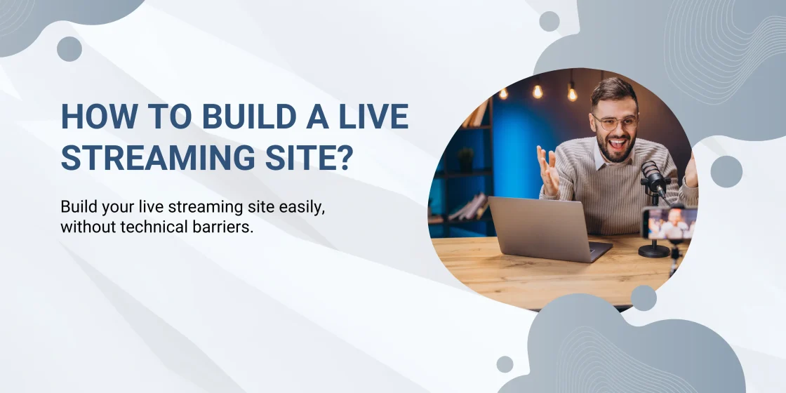 Content creator hosting a live stream with simple tools, representing hassle-free website building.